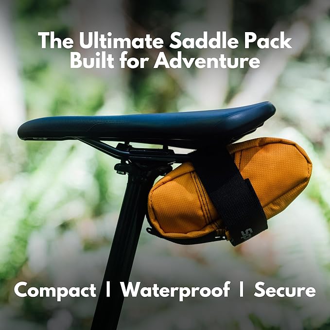 Ranger Medium Bike Saddle Bag – Compact Under Seat Cycling Pack for Road, Gravel & MTB – Waterproof, Rattle-Free Tool Storage – Lightweight Bike Gear Bag with Reflective Safety Strap – Red