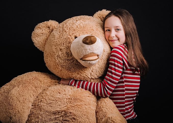 HollyHOME 5ft Giant Teddy Bear Stuffed Animal Huge Teddy Bear Plush with Big Footprints Valentines Gift 5 Feet Light Brown