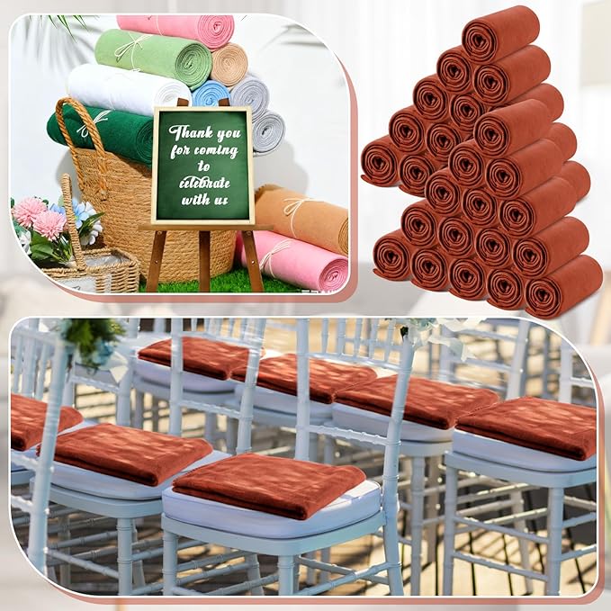 Newwiee 48 Pcs Fleece Throw Blankets Bulk Outdoor Wedding Guest Gifts Soft Lightweight Sleepover Lap Blankets Pet Home Sofa Couch Office Donation Homeless, 50 x 60 Inch (Reddish Brown)