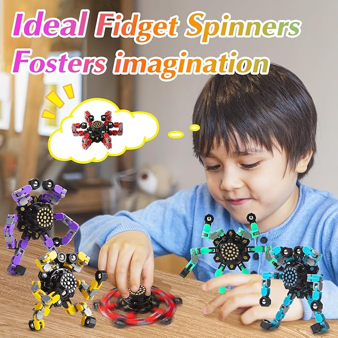 for Mom Transformable Fidget Spinners for Kids and Adults Stress Relief Sensory Toys for Boys and Girls Fingertip Gyros Toy Birthday Party Favors for Kids Classroom Gifts
