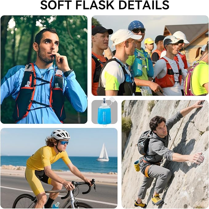 150ml Soft Flask Soft Water Bottle for Running, Hiking, Travelling, Cycling and Climbing - Blue