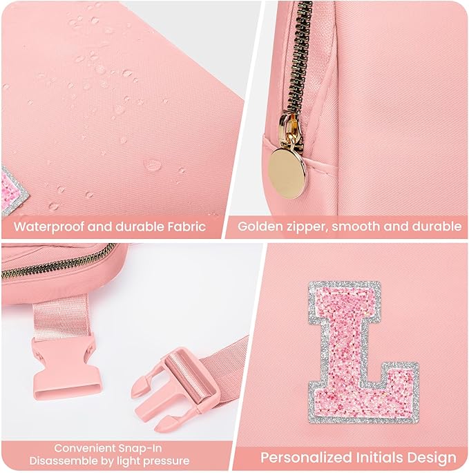 Party Gift Bags for Girls Teens 4-8 9-12, Party Favors Bags for Girls Kids Teen, Party Accessories Adorable Fashion Stuff, Waist Pack Fanny Pack Crossbody Bag (Peach, L)