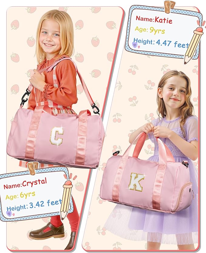 Birthday Gift for Granddaughter-Girl Gym Bag with Shoe Compartment, Kid Personalized Weekender Overnight Bags, Initial Travel Tote with Makeup Pouch, Christmas Gifts for Girls (Letter Z)