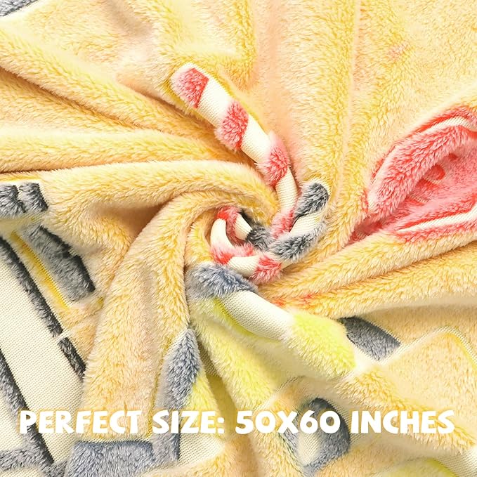 REXEO Tractor Blanket Glow in The Dark Truck Blanket for Kids Cute Soft Excavators Throw for Boys Fleece Construction Toddler Boy Birthday Gifts for Kids