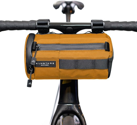 Signature Bar Bag – California Gold | Hard-Shell Bike Handlebar Bag with Waterproof Zippers & Adjustable Straps | Lightweight Bicycle Handlebar Bag, Compatible with Road, Gravel & MTB Bikes