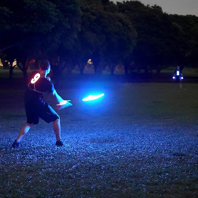 TOSY Flying Disc - 108 RGB Multicolor or 36 Monocolor LEDs, Super Bright, Smart Modes, Christmas Stocking Stuffers Gift, Camping Toy for Kid/Teen/Adult, Auto Light Up, Rechargeable, Waterproof, 175g