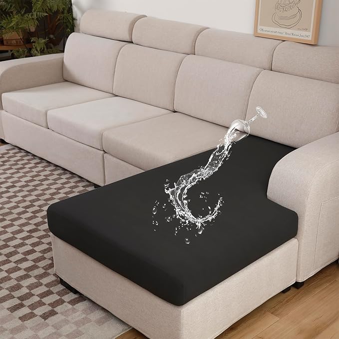 100% Waterproof Couch Cushion Covers, Replacement Sofa Cushion Covers, Stretch Individual Sofa Seat Cushion Slipcovers Furniture Protector for Kids Pets