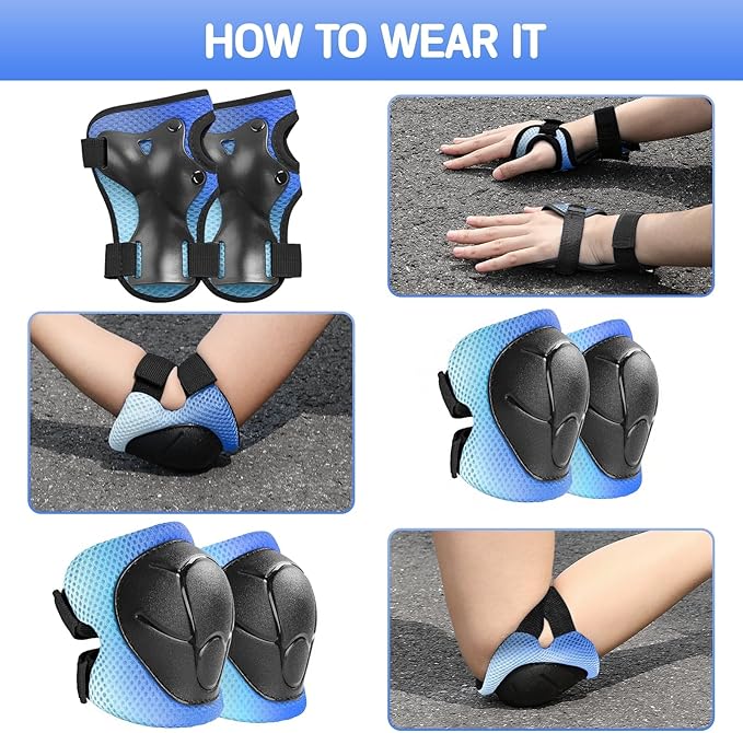 Toddler/Kids Bike Helmet Set for Boys Girls 3D Adjustable Kids Helmet Protective Gear Set Knee Elbow Wrist Pads and Multi-Sports Skateboard Scooter Cycling Roller Balance Bike