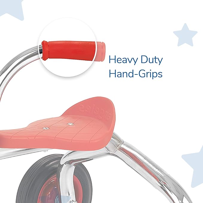 SILVERRIDER Toddler Trike, Kids Tricycle for Preschool, Daycare, Playground Kids Tricycles, Rubber Tires, Silver/Black, 14" Trike