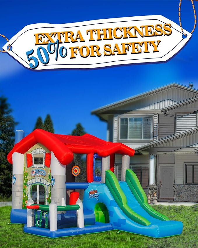 Action Air Bounce House, Bouncy Inflatable House with Blower, Jumping House for Kids with Foldable Sunroof, Love for Kids (No Balls)