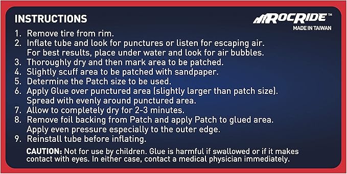 8 PC Bike Inner Tube Patch Kit. Bicycle Tire Repair Kit.