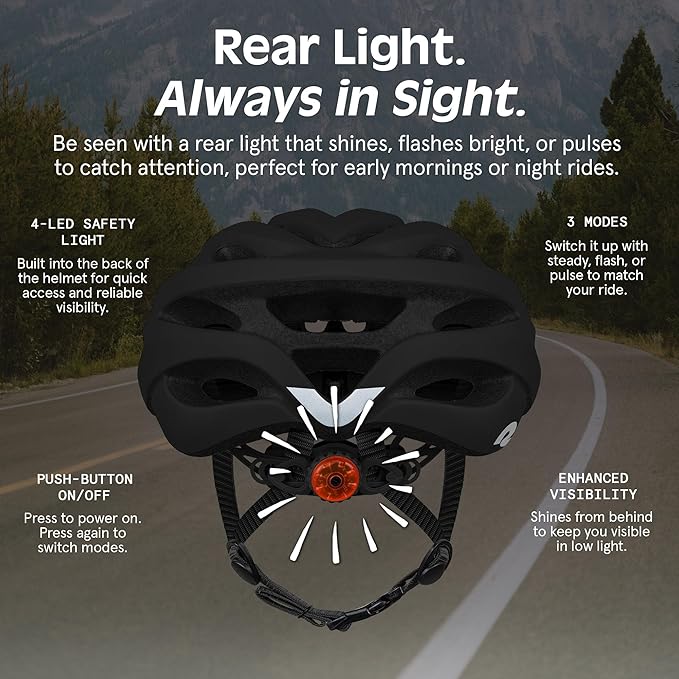 Retrospec Silas Adult Bike Helmet with Light for Men & Women - Lightweight, Comfortable