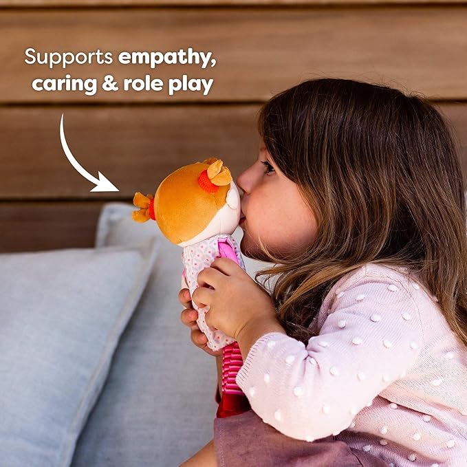 HABA Snug-up Roya – Soft Baby Doll with Red Hair, Removable Dress & Embroidered Face, Washable First Baby Doll