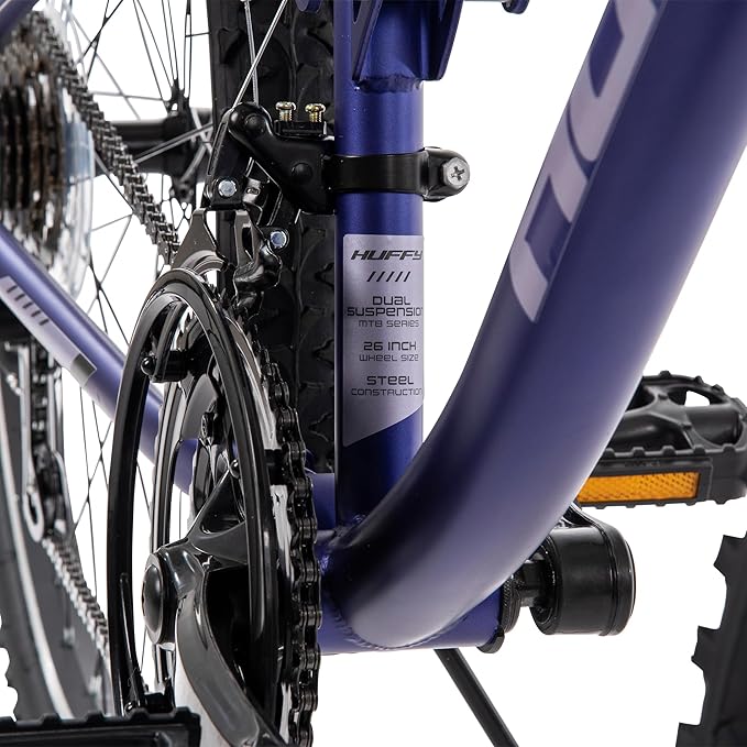 Huffy Stone Mountain Hardtail Mountain Bike for Boys/Girls/Men/Women, 20"/24"/26" Sizes, 6 or 21 Speed Shimano Twist Shifting, Front or Dual Suspension, Comfort Saddle, Sleek Colors