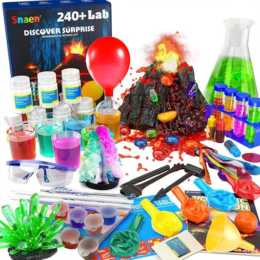 SNAEN 240+ Lab Experiments Science Kits, Chemistry Set, Crystal Growing, Erupting Volcano, STEM Activities Educational Toys Gifts for 6 7 8 9 10 11 Years Old Boys Girls Kids Toys