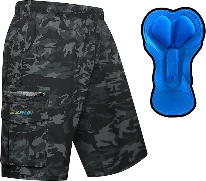 Men's Mountain Bike Shorts 3D Padded Bicycle Biking Shorts Quick Dry Lightweight MTB Cycling Shorts