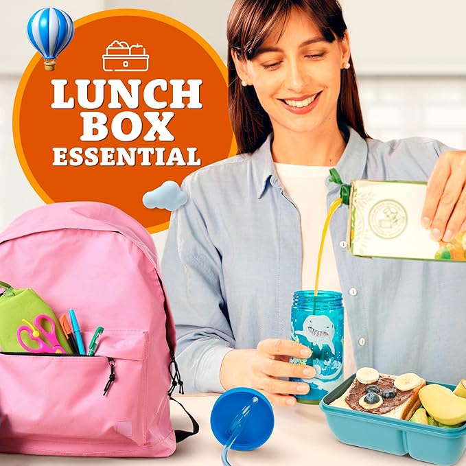 Kids Water Bottle, Toddler Cups, Tumbler with Lid and Straw, Travel Sippy Cup for Water or Milk, Kids Cups with Lids for Toddlers 3 and Up, BPA Free Plastic, 12 oz (Trend Zoo Sloth)