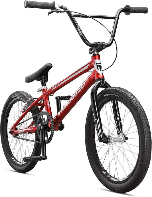 Mongoose Title Pro or Elite BMX Race Bike with 20 or 24-Inch Wheels in Red, Orange, or Black, Beginner or Returning Riders, Featuring Lightweight Tectonic T1 Aluminum Frame and Internal Cable Routing
