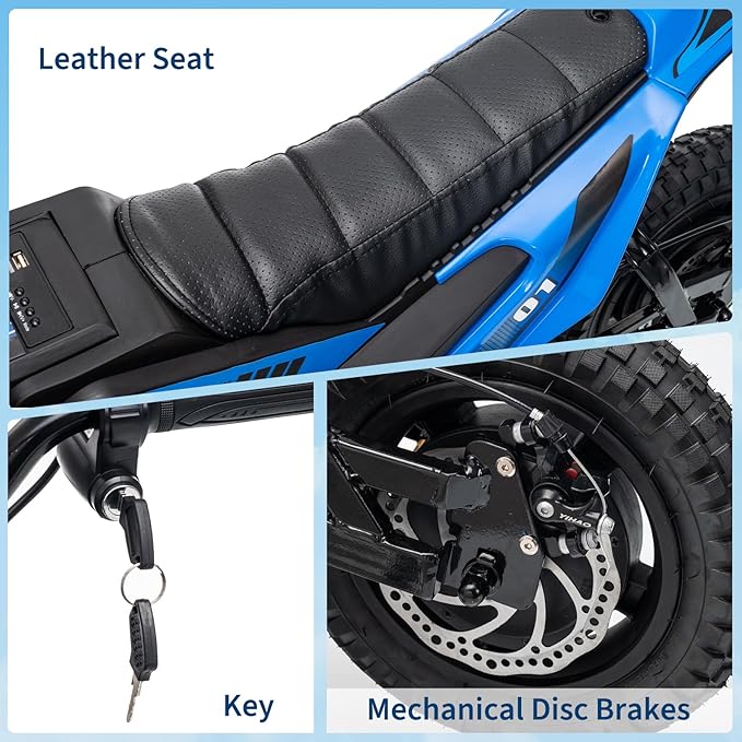 24V Electric Dirt Bike for Kids, 350w Electric Motorcycle for Kids - Up to 13.67Mile/h Long-Range, Ride on Motorcycle with Rear Wheel Suspension, 12 Miles Range, Twist Grip Throttle, Rubber Tire