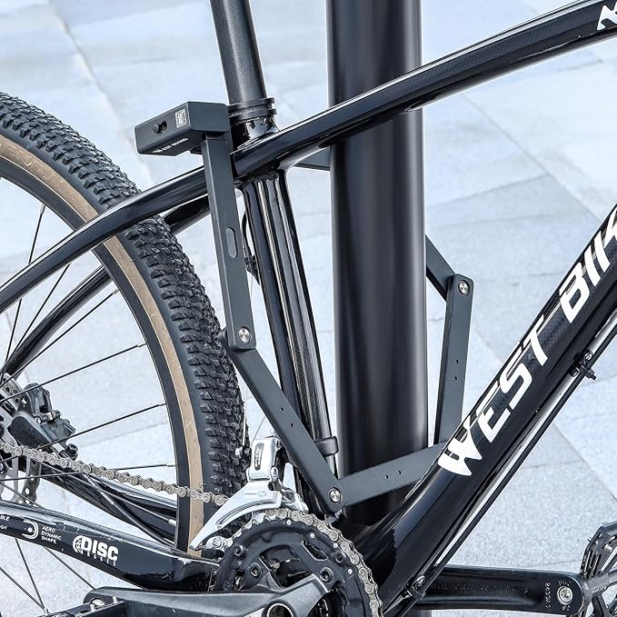 ICOCOPRO Folding Bike Lock, 3.28 FT Heavy Duty Bike Locks with Bracket & 3 Keys, High Security Anti Theft Bike Chian Lock for E Bike Scooter, MTB, Racing Bike, Motorcycle (Black)