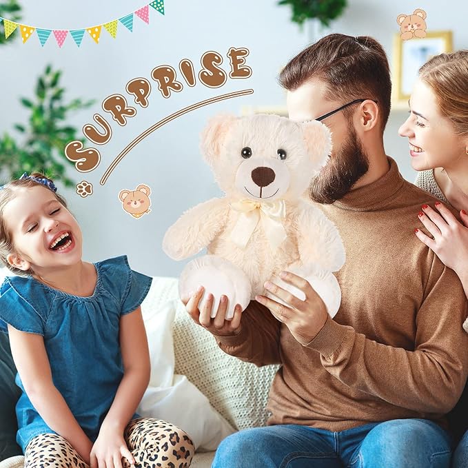 Zhanmai 18 Pcs 14 Inch Bears Stuffed Animal 2025 Graduation Gifts Bulk Plush Bear Toys for Birthday Baby Shower Party Favor(White)