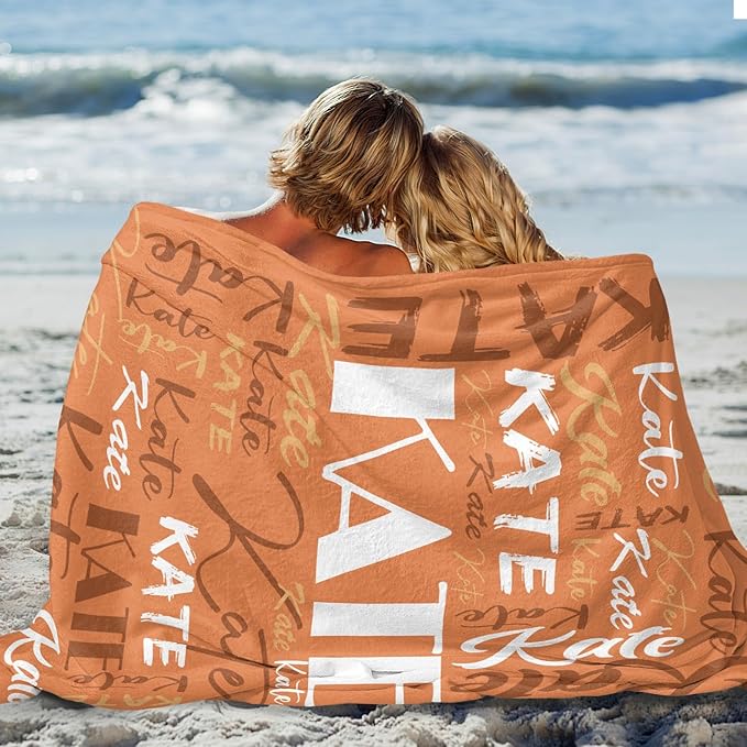 Dr.TOUGH Personalized Name Blanket Personalized Blanket for Adult Kids Flannel Customized Personalized Blankets and Throws