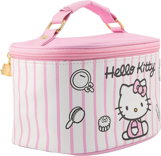 Sanrio Hello Kitty Makeup Bag – Makeup Organizer, Travel Toiletry Bag for Women & Girls | Cute Cosmetic Bag, Train Case for Kids, Travel Bag, Toiletry Bag for Women, Make up Storage | Ages 3+