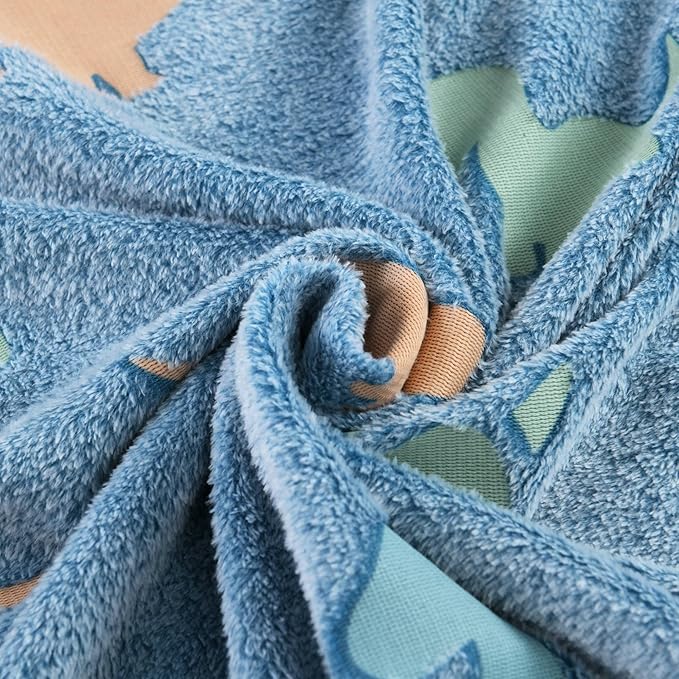 QSTEHEML Dinosaur Glow in The Dark Blanket,Dinosaur Gifts for Boys Age 3 4 5 6 7 8 9 10 11 12 Year Old, Soft Throw Blanket for Kids Boys- Christmas Birthday Bedroom Decor 50"×60"