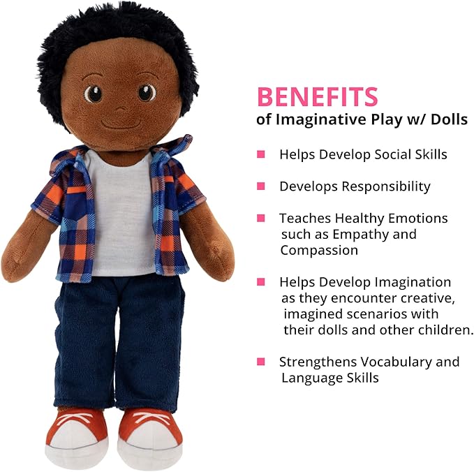 Playtime by Eimmie 14" Soft Baby Doll for Boys (Charlie) - Plush Rag Doll for Toddlers & Infants, Washable Stuffed Toy with Sensory Fabric Body - Great for Baby Showers, Birthdays & Special Occasions