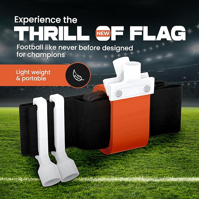 Gameday Flag Football Set – Kits for 2–14 Players w/Belts, Agility Cones & Carry Bag – Available in Multi Colors & Sizes