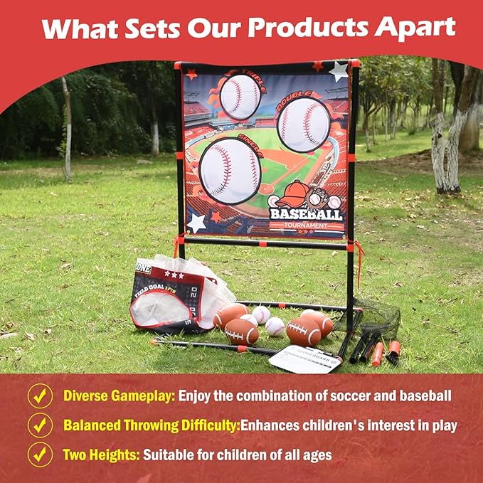 Football Toss Game for Kids Ages 3-8 - Outdoor Toy for Backyard, Beach & Camping for Toddlers & Family Party Fun
