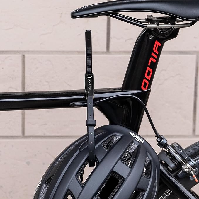 CXWXC Zip Tie Lock - 4-Digit Combo Cable Locks for Bike Motorcycle Helmet, Skateboard, Skis, Snowboard, Stroller & Cabinet - Ideal for Lightweight Security (Balck, 45CM)