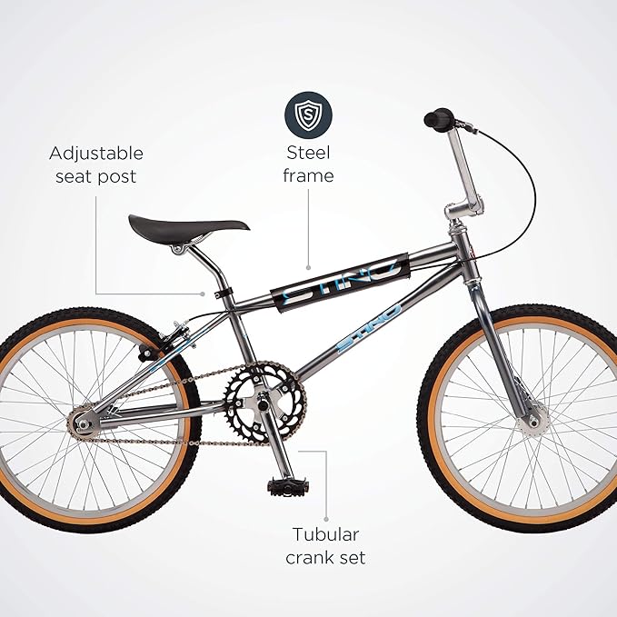 Schwinn Sting Pro and Predator Team BMX Bike for Kids/Youth, Retro Design, Single-Speed, Hi-Ten Steel Frame, 20 or 24-Inch Wheels, Multiple Colors