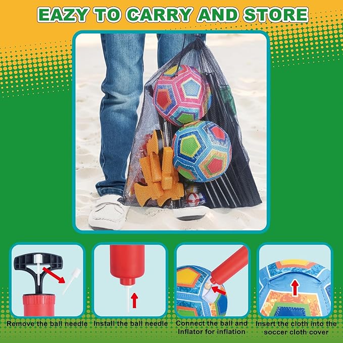 Golf Game Play Set for Kids, Golf Chipping Games with Sticky Golf Balls Darts Soccer Balls & Bean Bags, Fun Outdoor Lawn Beach Backyard Party Activities for Teens Adults