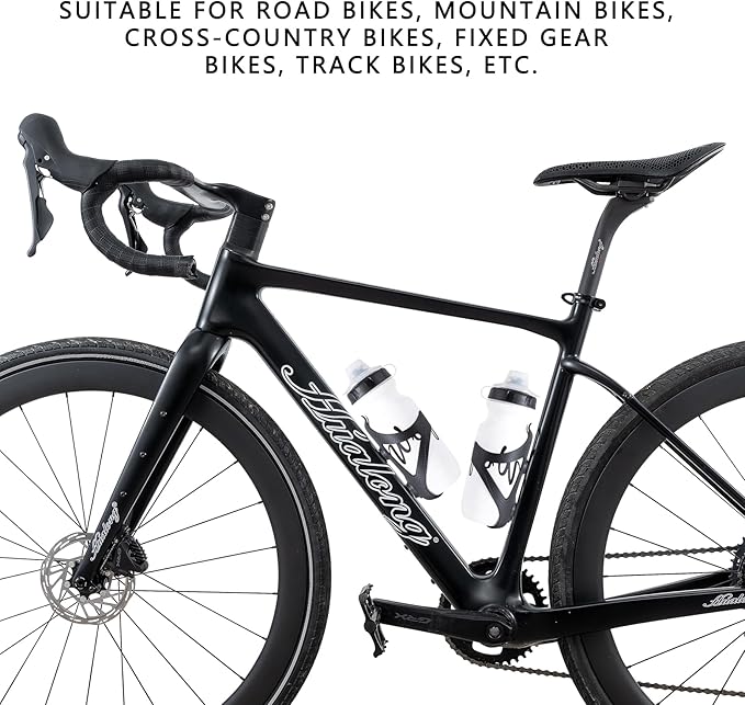 Carbon Fiber Bike Water Bottle Cage Holder for Road Bikes Mountain Gravel e Bike for Diameter 70-74 mm Water Bottles, Black Matte