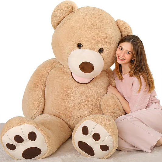 MaoGoLan Giant Teddy Bear 5 Feet Stuffed Animal, Brown Valentines Big Teddy Bear Plush for Girlfriend Boyfriend, Soft and Fluffy Life Size Teddy Bear Gift for Baby Shower