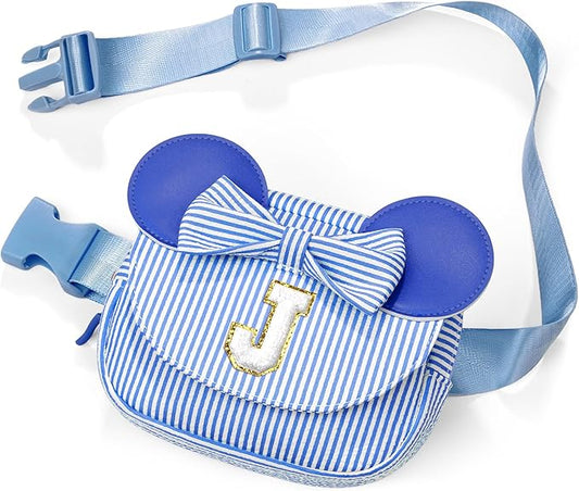 Daughter Gifts - Birthday Gifts for 3 4 5 6 7 8 9 10 11 12 13 Year Old Girls, Initial Fanny Pack Crossbody Bag Belt Bag Purse for Teen Girls Blue J