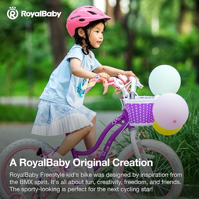 RoyalBaby Girls Bike Classic & EZ Kids Bike, Balance and Pedal Bicycle, 12 14 16 18 20 Inch Toddlers to Big Kids 3-10 Years
