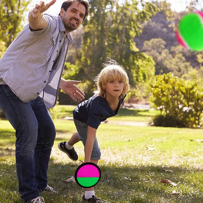 Aneco Toss and Catch Paddle Game Set Disc Paddles and Toss Ball Sport Game with Storage Bag, 6 Paddles and 6 Balls