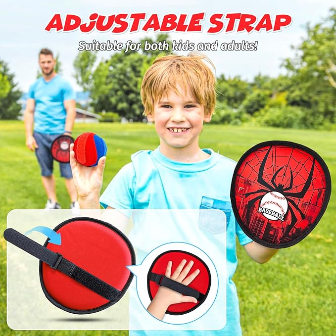 Toss and Catch Ball Game Set, Outdoor Games for Kids 3 4 5 6 7 8 9 10 11 12 Years Old Boys Girls, Outdoor Yard Games Beach Toys Pool Toys Sports & Outdoors Birthday Gifts (4 Paddles)