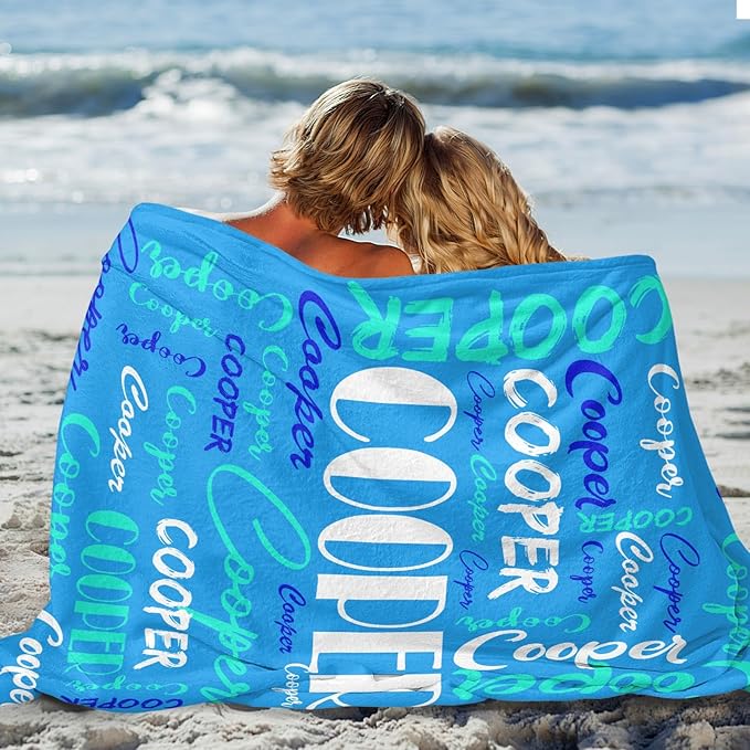 Dr.TOUGH Personalized Name Blanket Personalized Blanket for Adult Kids Flannel Customized Personalized Blankets and Throws