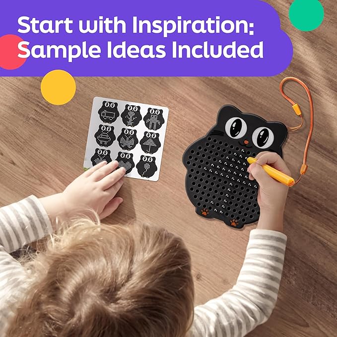 Magnetic Drawing Board for Kids & Toddlers with Beads and Magnet Stylus Pen - Magnetic Travel Toy for Airplane & Car Ride Activities for Kids