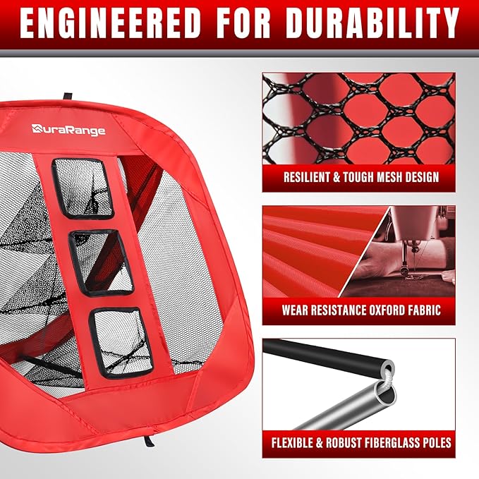 Pop-Up Golf Chipping Net - Ultimate Target Training Chip Aids for Precision & Distance, Outdoor | Indoor Practice, Golfer Gift