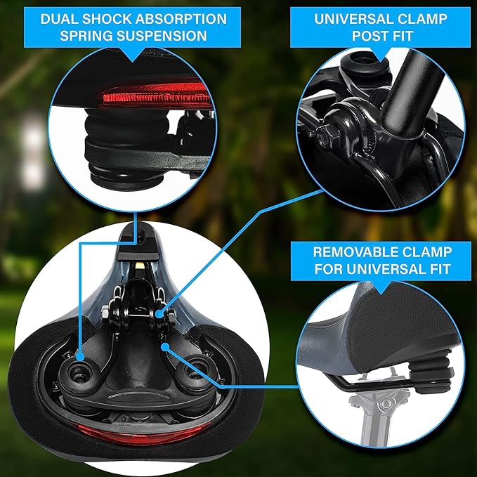 X WING New-Age Noseless Bike Seat Cushion for Men & Women - Extra Padding & Wide - Suitable for City, Electric, Stationary Bikes - Compatible with Peloton Bikes – Wide Winged Bike Seat with Cushion