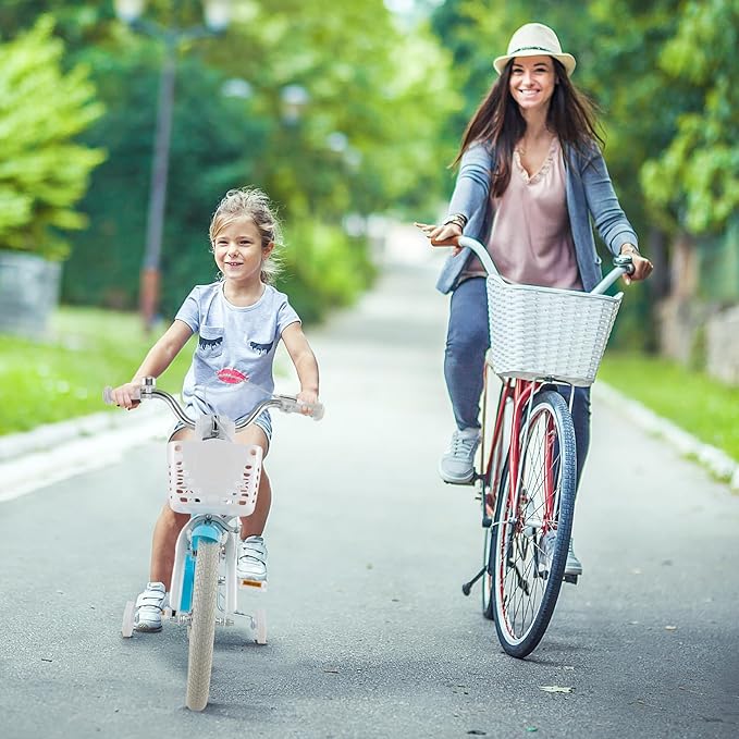 HONEY JOY Kids Bike, 12 14 16 18 20 Inch Toddler Bikes w/Training Wheels, Handbrake & Coaster Brake, Fully Enclosed Chain, Adjustable Handlebar & Seat, Kids Bicycle w/Basket, Girls Boys Bike 3-8