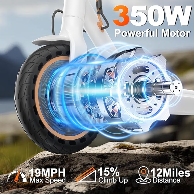 WERHY Electric Scooter, 350W/500W Motor, Top Speed 19/22 mph, Max 16/23/25/28Miles Ranges, Foldable E Scooter for Adults
