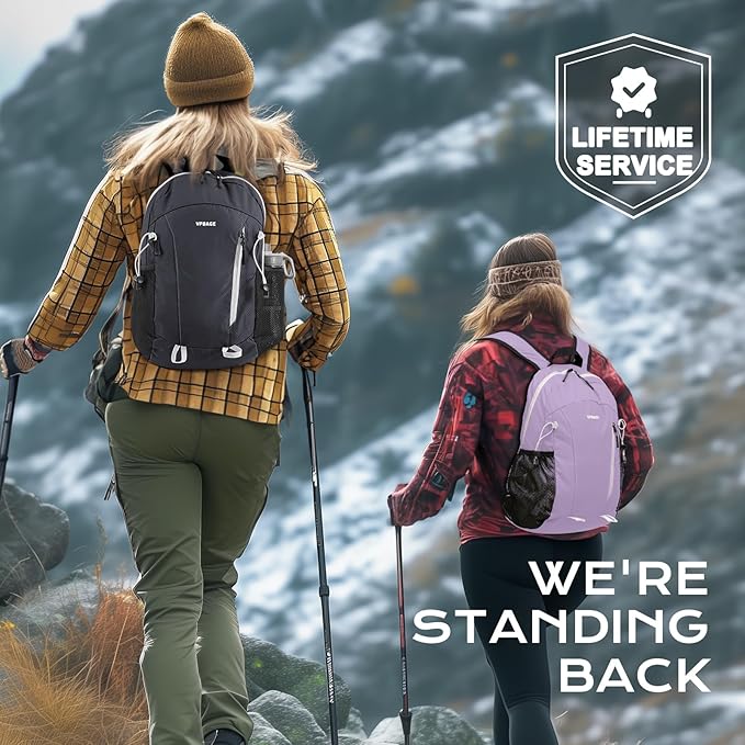 15L Water-resistant Hiking Daypack, Small Backpack Travel Outdoor, Lightweight Day Pack with Tool Loops