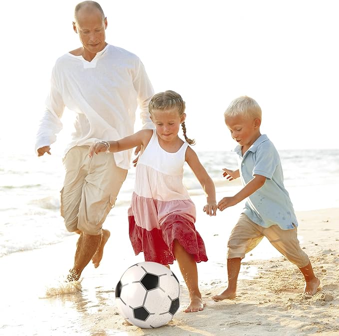 durony 12 Pieces Soccer Beach Ball 11 Inch Inflatable Soccer Bouncing Sports Ball Bouncy Toy Favors for Birthday Party Summer Beach Pool Games Decorations