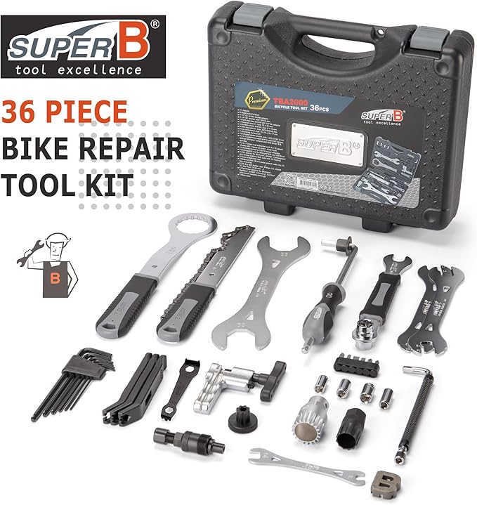 Bicycle Tool Set - Bike Repair Kit with Carry Case - Bike Maintenance Tools for Road Bikes and Mountain Bikes, Repairing Tyres, Brakes, Chains, Pedal, Crank Puller