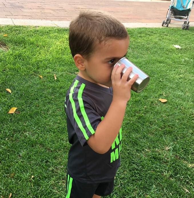 Stainless Steel Kids Cups 8 oz - Stainless Steel Small Children Cups for Home & Outdoor Activities, BPA Free Unbreakable Premium Stackable Metal Drinking Glasses (4-Pack)